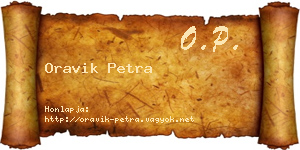 Oravik Petra névjegykártya
