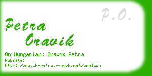 petra oravik business card